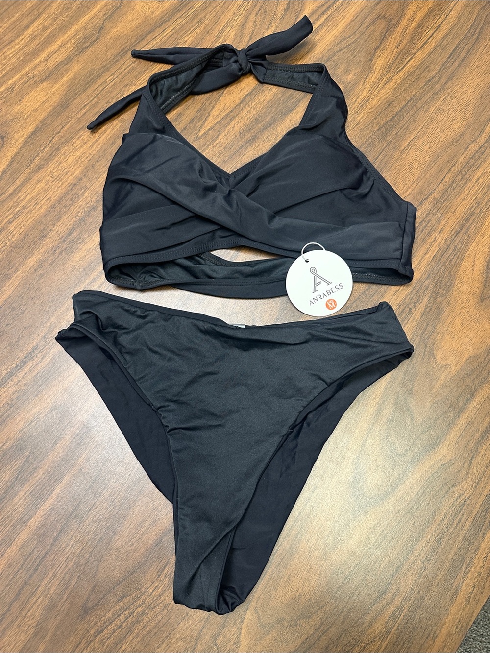Black Halter Bikini Set